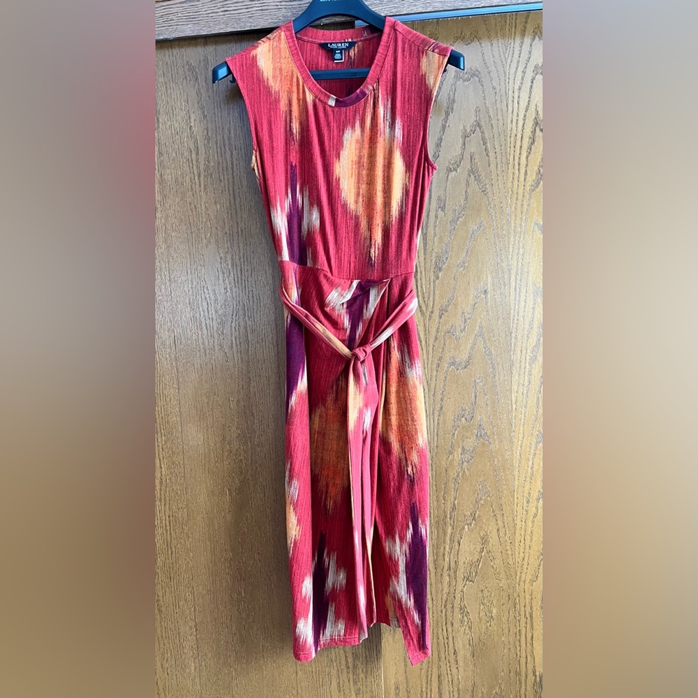 Lauren Ralph Lauren Geo-Print Belted Jersey Tee Dress - Picture 2 of 8